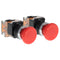 Emergency Push Button Switch, Red Mushroom Head for Home or Industrial Equipment, 22mm, Stay-Put (2 pack)