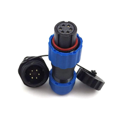 SD13 6PIN Waterproof Power Connector, High Voltage Circular Electrical Power Connector Plug (Female)-Socket (Male)