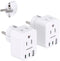 Type E F Plug Adapter: Germany France Travel Plug Adapter with 2 Outlets, 3 USB Ports (2 USB C), Schuko Power Adaptor
