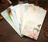 Retro A4 Stationery Paper and Envelopes Set, 32 Sheets Writing Paper and 12 Envelopes, Old Age Printer Paper