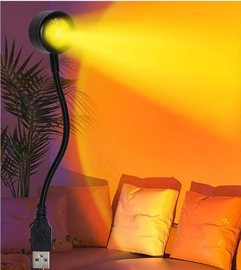Pxiryanlow 1pc Sunset LED Ambient Lamp Night Light,USB Warm Ambient Light,Projector Birthday Party Decoration Portable