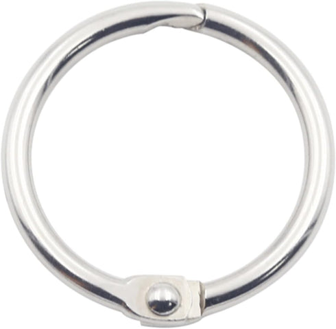 KINGFOREST 100-Pack 1 Inch Nickel Plated Binder Rings, Heavy Duty Metal Book Rings for Index Cards, DIY Journals