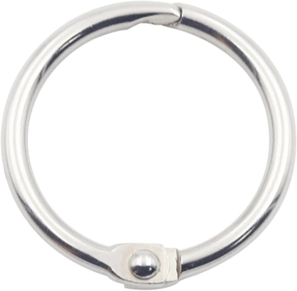 KINGFOREST 100-Pack 1 Inch Nickel Plated Binder Rings, Heavy Duty Metal Book Rings for Index Cards, DIY Journals