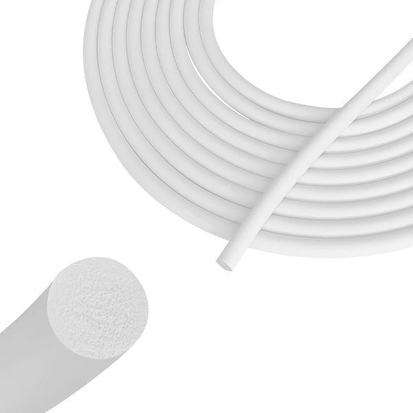 Backer Rod 1/4 Inch, EPDM Rubber Foam Caulk Saver, 50' White Weather Strip Seal for Concrete Joints