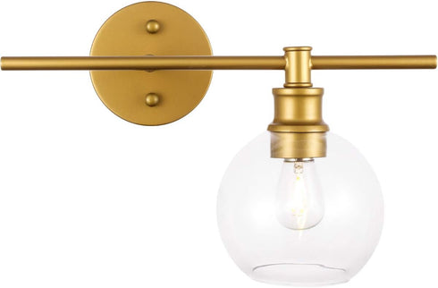 Living District Collier 1 Light Brass and Clear Glass Right Wall Sconce