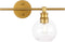 Living District Collier 1 Light Brass and Clear Glass Right Wall Sconce