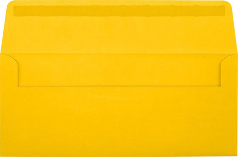 LUXPaper #10 Business Window Envelopes, 4 1/8" x 9 1/2", Sunflower Yellow, 80lb. Text - 50 Qty