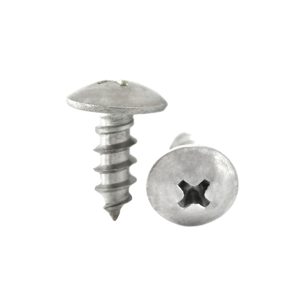 #10 x 1/2" Stainless Steel Sheet Metal Screws, 18-8 Marine Phillips Truss Head, Self Tapping Screws, Pack of 50