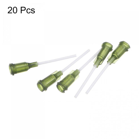 uxcell 20 Pcs 14G Plastic Dispensing Needles, 1" PP Glue Needle Tube with Blunt Luer Lock Tips