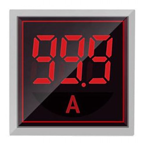 Red Digital Display AC Current Indicator, 22mm Square Head LED Current Tester 0~100A Ammeter Monitor