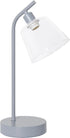 LD1080-GRY 16" Simple Designs Sleek Essentials Modern Industrial Metal Desk Lamp with Clear Glass Shade, for Office
