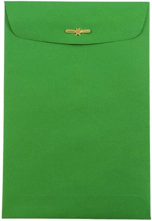 LUXPaper 6 x 9 Open End Envelopes | Holiday Green | Clasp | 80lb. Text | 50 Qty