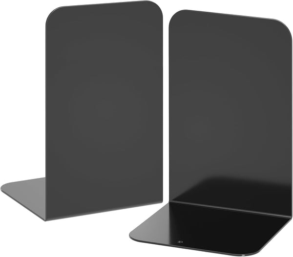VFINE Metal Black Bookends, 1 Pair Heavy Book Ends for Shelves, Book Shelf Holder for Home Office