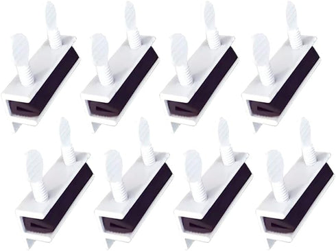 QCAA Sliding Window Security Lock with Vinyl Lining, Child Proof Lock, Aluminum, White, 8 Pack, Made in Taiwan