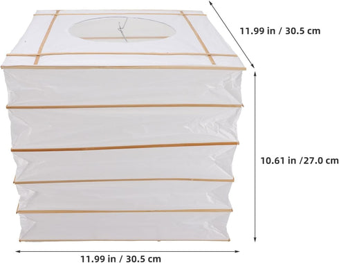 Ipetboom 2pcs White Square Folding Paper Lampshades Decorative Hanging Paper Lantern Light Covers for Indoor Ceiling