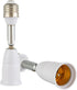 1Pc White E26/E27 Light Bulb Socket Extender Adapter, 180 Degree Bendable Light Fixture Converter