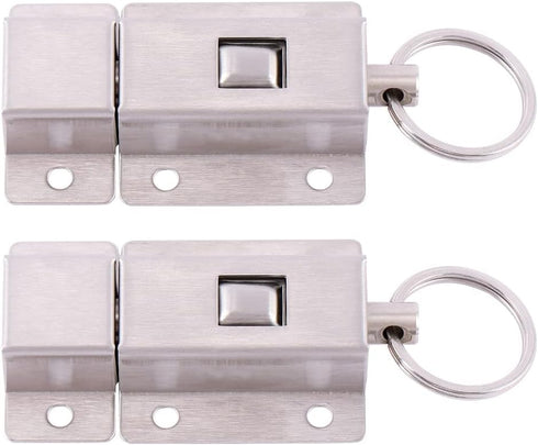 2PCS Slide Barrel Door Bolt, 3 Inch Long Stainless Steel Lock Door Bolts for Home Improvement