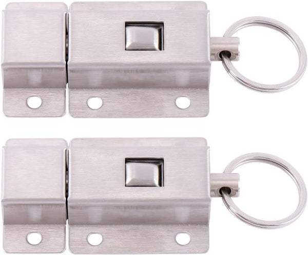 2PCS Slide Barrel Door Bolt, 3 Inch Long Stainless Steel Lock Door Bolts for Home Improvement