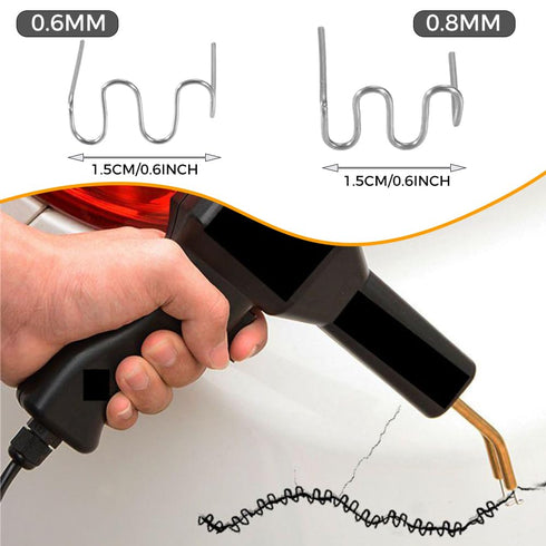 Mtsooning 1000 PCS Car Bumper Repair Pre Cut Wave Staples, Welding Rods Hot Staple Machine Plastic for Repair Auto Dashboards Lamp Holders Rings Daily Plastics Supplies (0.8mm*500P +0.6mm*500P)