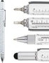 HeTaoCat Gifts Multi Tech Tool Pen, 6 in 1 Stylus Pen with Screwdriver, Ruler, Levelgauge, Ballpoint Pen (White)
