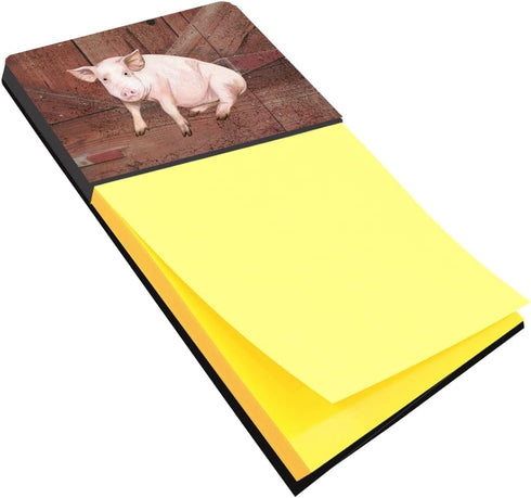 Carolines Treasures Pig at the Barn Door Sticky Note Holder, Large Multicolor