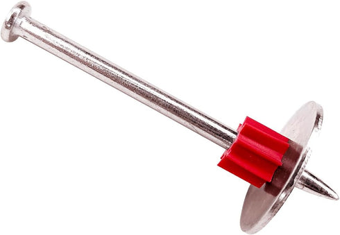 100 Pack 2-1/2" Powder Actuated Fasteners with 1" Washer, .300 Head .145" Shank for Powder Fastening & Power Framing