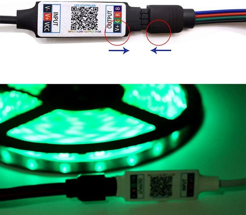 TOPXCDZ 5V 12V 24V Mini RGB Bluetooth Controller DC Black Music BT Smart APP Controller Light Strip Control for RGB LED