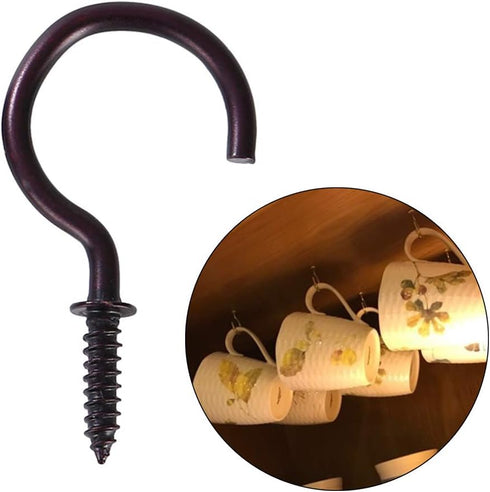 GMBYLBY 18 Pieces Ceiling Screw Hooks Outdoor String Light Hooks Household Threaded Hook for Lights Hanging Easy
