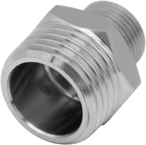 Beduan Stainless RV Faucet Adapter, 1/2 NPT Male to 3/8 Comp. Male, Pack of 2