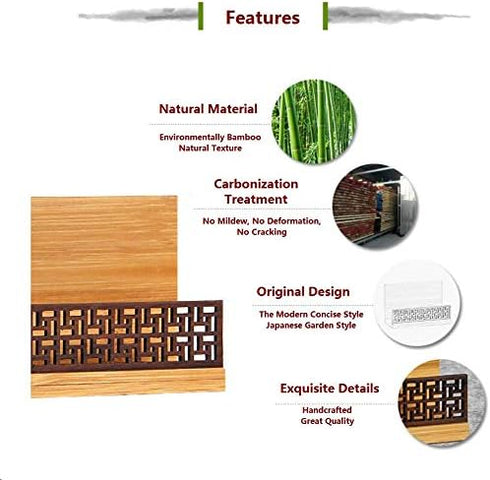 Japanese Garden Style Wood Business Card Holder for Desk Organizers and Accessories