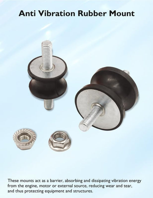 M8 Rubber Waisted Vibration Isolation Mounts, Anti Vibration Isolator Mounts for Motors and Compressors