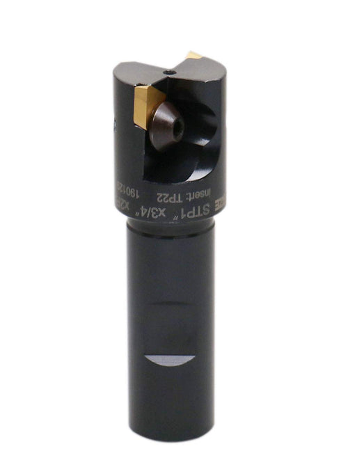 Accusize Industrial Tools Indexable End Mill with 2 Pcs TPG22 Carbide Inserts, 1'' Cutting Diameter