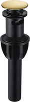 GGStudy Plastic Pop Up Drain with Overflow Assembly, Brushed Gold Lavatory Vanity Sink Drain Stopper
