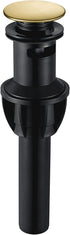 GGStudy Plastic Pop Up Drain with Overflow Assembly, Brushed Gold Lavatory Vanity Sink Drain Stopper