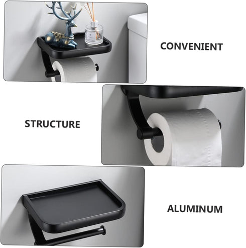 2pcs balacoo Toilet Paper Stand Roll Paper Holder Floating Shelves Bathroom Caddy Sturdy Material Holder Simple Design