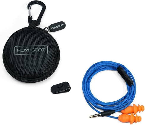 HomeSpot KR10J Work Earbuds, 27dB NRR, 3.5mm Wired Headphones with in-line Control and Mic, Noise Reduction for Work Construction, Lawn Mowing