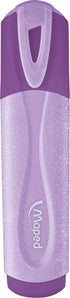 Maped Fluo Peps Pastel Glitter Highlighters, Pack of 12, Innovative Dual-Beveled Tip, Enhanced Visibility