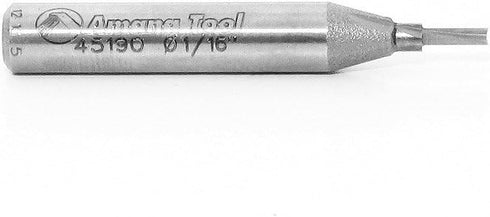 Amana Tool - 45190 Solid Carbide Cutting Edge Straight Plunge - High Production 1/16 Dia x 3