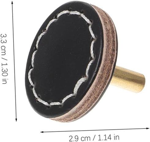 2pcs DOITOOL Round Cabinet Drawer Knobs Single Leather Pull Handles for Wardrobe Shoe Cabinet and Bedside Table Easy