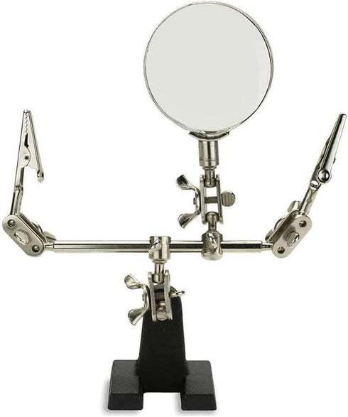 Helping Hand Magnifier Adjustable 5X Magnifying Glass with Dual Alligator Clips for Soldering, DIY Projects