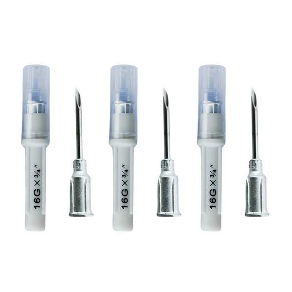 Eli-Vet Veterinary Aluminum Hub Needle, 16G x 3/4 inch (19 mm), 100 per Box, Individual Sheath AHN1619