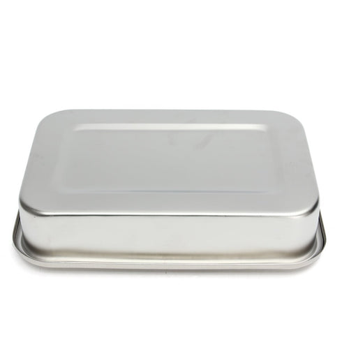 Stainless Steel Instrument Tray Organizer Holder with Lid and Handle Grip