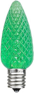 Novelty Lights 25PK C9 Ultra Bright Dimmable LED Replacement Bulbs, Faceted Outdoor Christmas Light Bulbs, Green