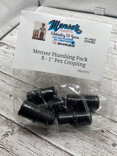 1" Pex Coupling Fitting, Menser Plumbing Pack of 5, 1" X 1" Pex Coupling Reducer for Waterlines Connection