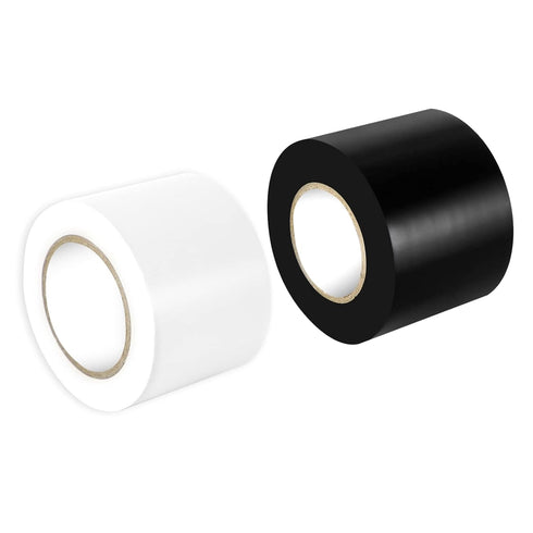 Maveek 2 Rolls Electrical Tape - 2 Inch Silicone Waterproof Repair Insulation Tape, Black and White, Self Adhesive