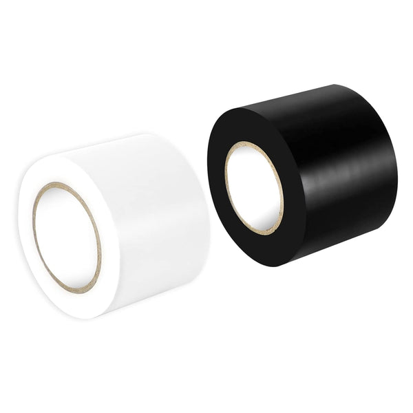 Maveek 2 Rolls Electrical Tape - 2 Inch Silicone Waterproof Repair Insulation Tape, Black and White, Self Adhesive