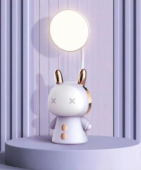 Kids Desk Lamp with Night Light, Cute Cartoon 360 Goose Neck LED Folding Reading Light for Bedroom, Study Table