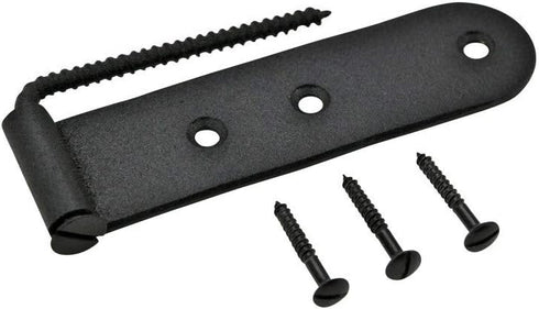 4 Renovators Supply Manufacturing Black Wrought Iron Shutter Strap Hinge in Galvanized Gate Strap Hinges with Mounting