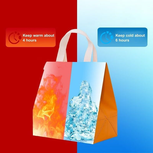 Generic 50 Pack Food(Blue,28x12x10cm) Insulated Take Away Bags Reusable Grocery Bag Thermal Insulation Food Bags