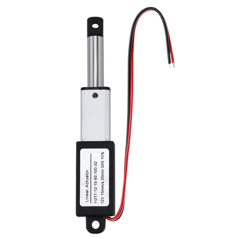 NORJIN 12V Mini Electric Linear Actuator, 0.8" Stroke, 32N Speed 15mm/s, Linear Motion Actuators with Mounting Brackets